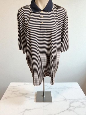 Bolle Men's Blue / White Striped Golf Polo Size XXL