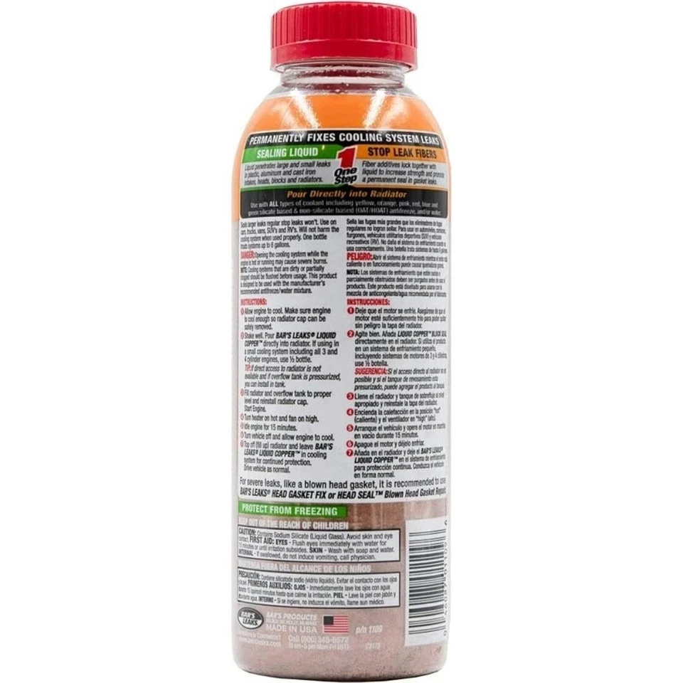 Bar's Leaks 1109 Block Seal Liquid Copper Intake and Radiator Stop Leak - 18 oz. - Image 2 of 2