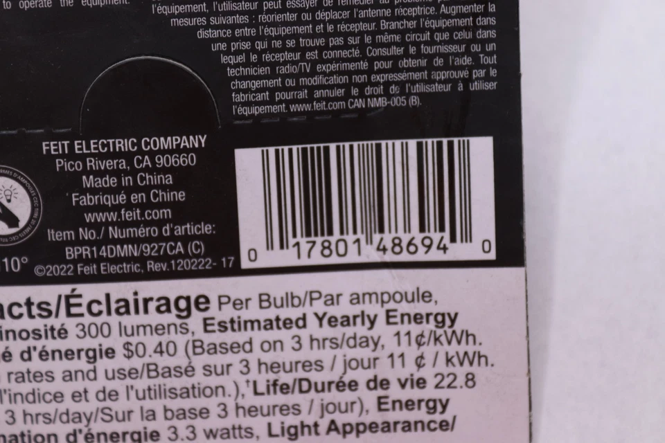 Feit Electric Led Light Bulb R14 E17 4W Soft White 2700K BPR14DMN - Image 2 of 4