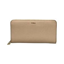 Furla round zipper long wallet ladies' Damage Details marks inside stain on b14
