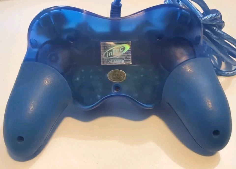Intec Turbo Shock Wired Controller for PlayStation 1 PS1 PSX - Transparent Blue - Image 2 of 2