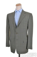 ERMENEGILDO ZEGNA Green Check Wool Blazer Sport Coat Jacket - BESPOKE 44 R