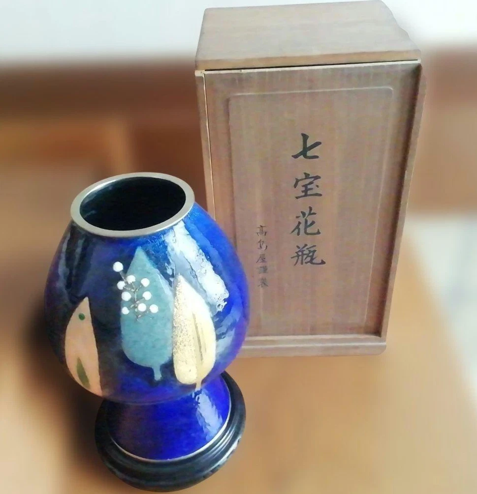 蓝色日本古董花瓶| eBay