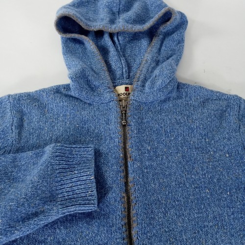 Woolrich cardigan maglione full zip con cappuccio taglia media misto lana shacket hoodie - Foto 3 di 12