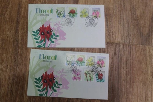 2014 FLORAL EMBLEMS AUSTRALIA FLOWERS FDC COVER SET OF 2