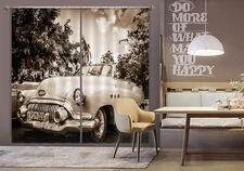 3D Retro Car A4356 Transport Photo Curtain Window Blockout Fabric Amy 2023
