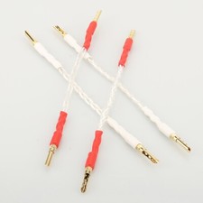 4Pcs 15CM silver plated Hifi speaker cable Jumper cables amplifier jumper wires