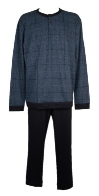 SG Pigiama uomo RAGNO invernale punto milano morbido e caldo collo