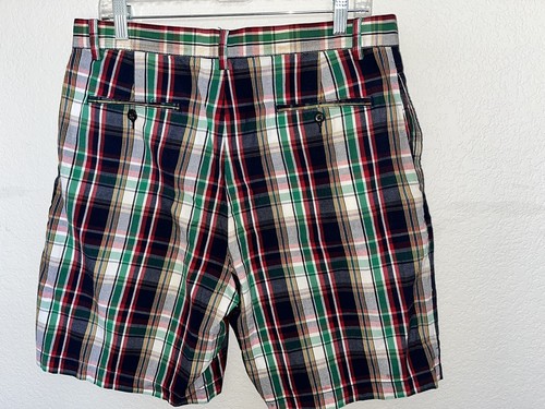 Vintage Polo Ralph Lauren Shorts Plaid Chino Tyler Madras Flat Front Mens 32 - Picture 3 of 5