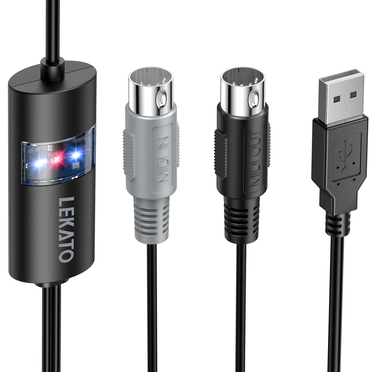 LEKATO USB-audio-interface voor pc, 24-bit/192kHz audio-interface met