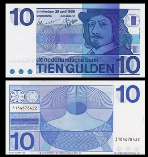 1968 Netherlands 10 Gulden P-91 NEW UNC Banknote - Picture 1 of 2