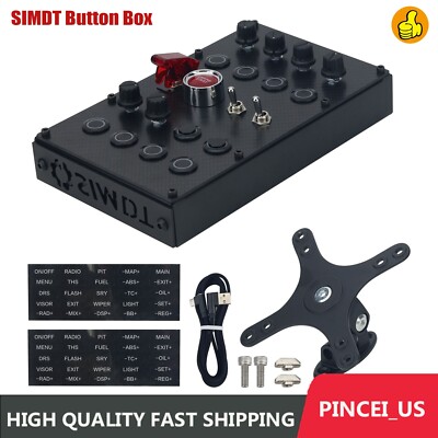 SIMDT Button Box SIM Racing Control Box Racing Simulator with Carbon Fiber Panel