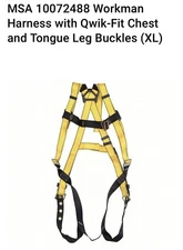 MSA 10072488 Workman Harness with Qwik-Fit Chest and Tongue Leg Buckles (XL)