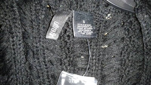 Ultra Flirt Womens JUNIORS New Knit Cardigan Sweater Top Swimsuit Cover Black S - Picture 3 of 6