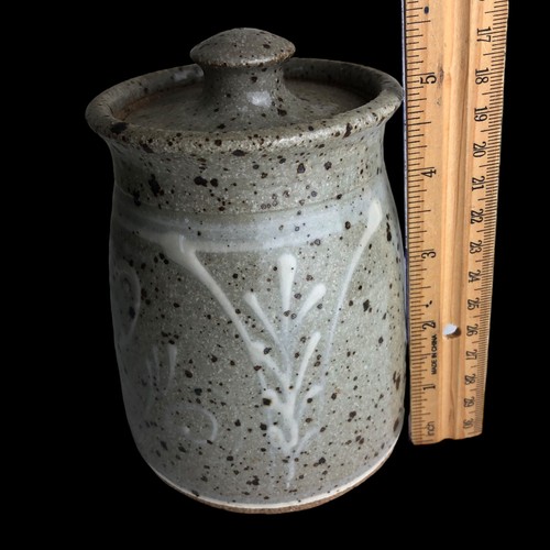 VTG Cornish Hill Pottery Honey Jar Handmade Stoneware by Gogi Millner Speckled - Picture 10 of 11