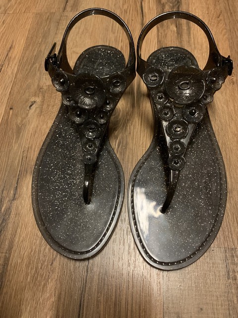 coach tea rose jelly sandals