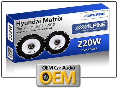 Hyundai Matrix Front Door speakers Alpine 17cm 6.5'' car speaker kit 220W Max