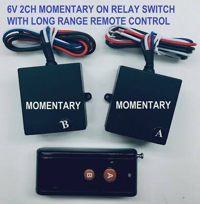 6V 2ch dry contact output MOMENTARY ON switch with long range remote control