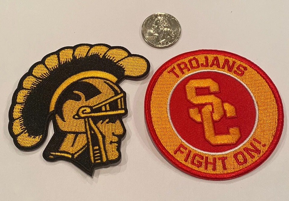 2-USC Southern Cal Trojans Estilo Vintage Bordado Hierro En Parches ¡Hermoso! Foto 2 de 3