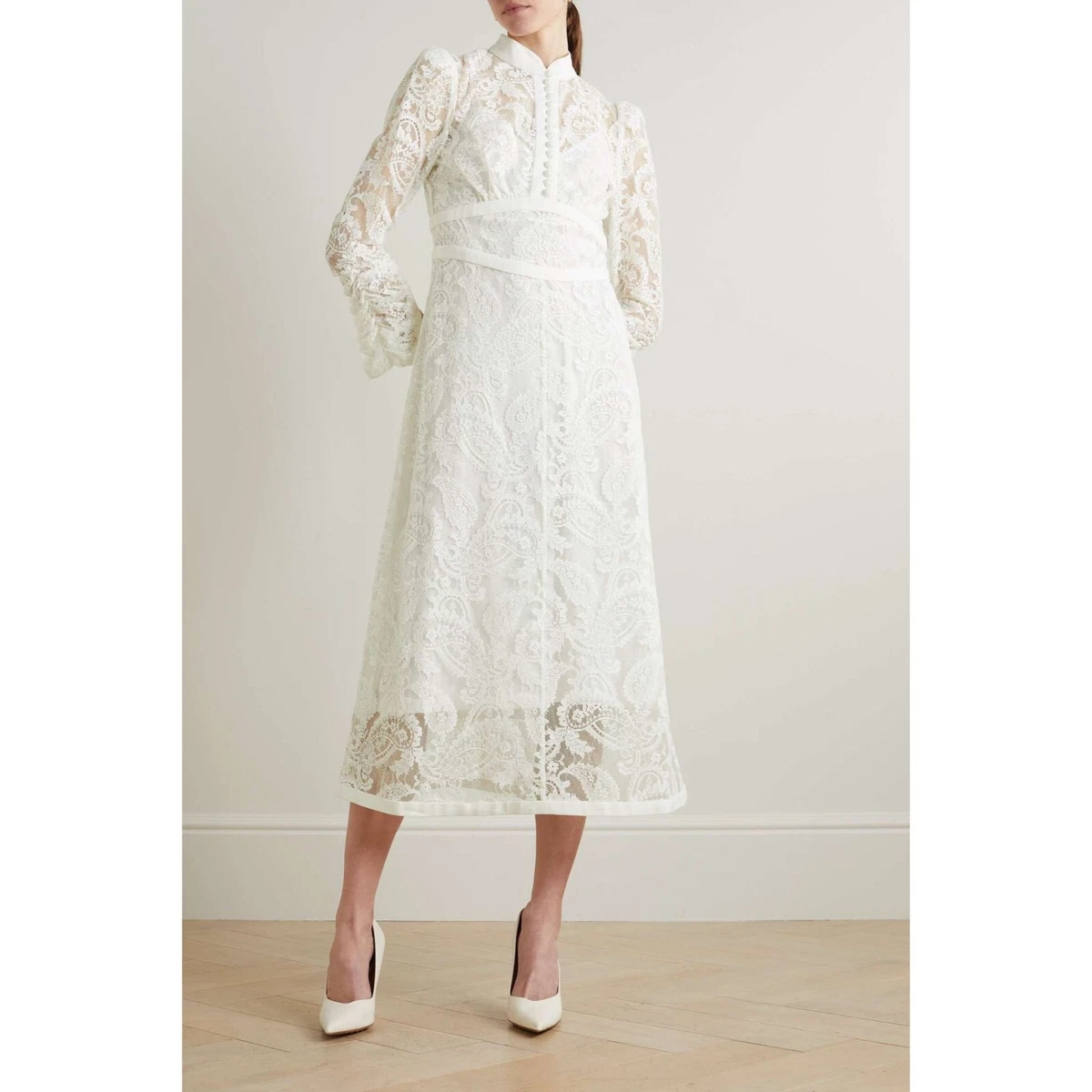 Ivory lace 2025 midi dress