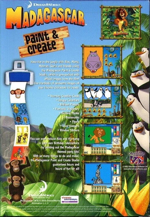 Madagascar Paint & Create (PC-CD, 2005) for Windows - NEW CD in SLEEVE - Image 3 of 3
