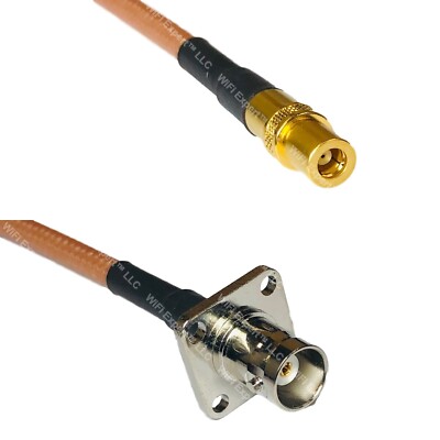 RG400 SMB FEMALE to BNC Flange Female RF Cable FAST-SHIP LOT