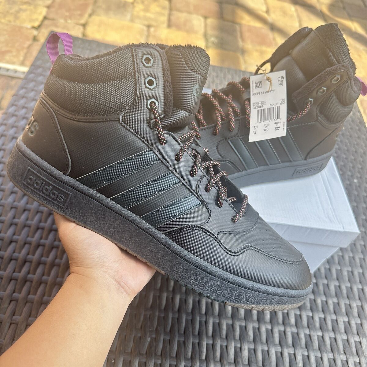 【ラッピング無料】 Winter 3.0 Hoops Adidas Mid Men's Gum Green Shadow Black その他