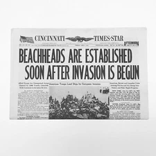 NEWSPAPER REPRINT-D-Day: Beachheads Are Established Soon After Invasion is Begun