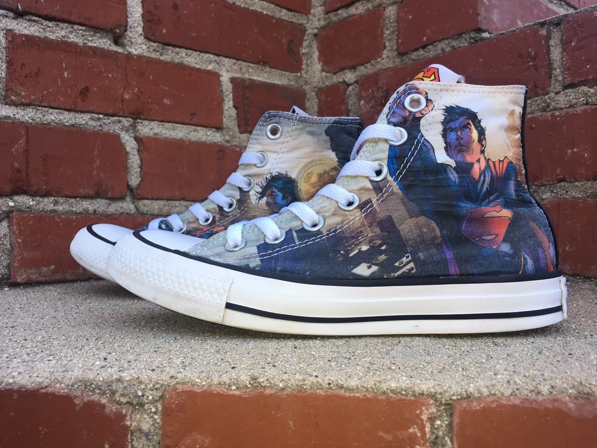 Tenis Converse CTAS DC Comics Superman con estampado gr fico top alto para hombre talla 4 mujeres 6