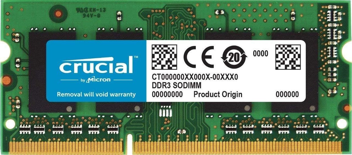 crucial DDR3 1333 4GB‪ ✕‬4 Crucial DDR3 4GB 1333 MHz PC3-10600 204-Pin Laptop RAM Sodimm