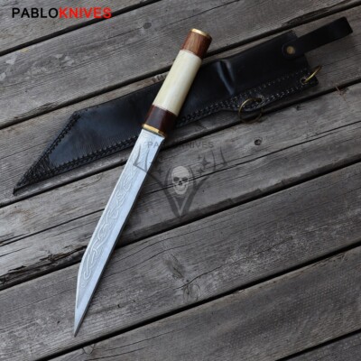 15''Beautiful Custom Handmade J2 Steel Hunting Seax Viking Hilda knife 