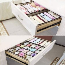 Foldable Underwear Socks Bra Drawer Organiser Storage Box Fabric Drawe4xFoldable
