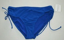 Liz Claborne Sapphire Blue Ruched Side Bikini Bottoms Women's Size 16