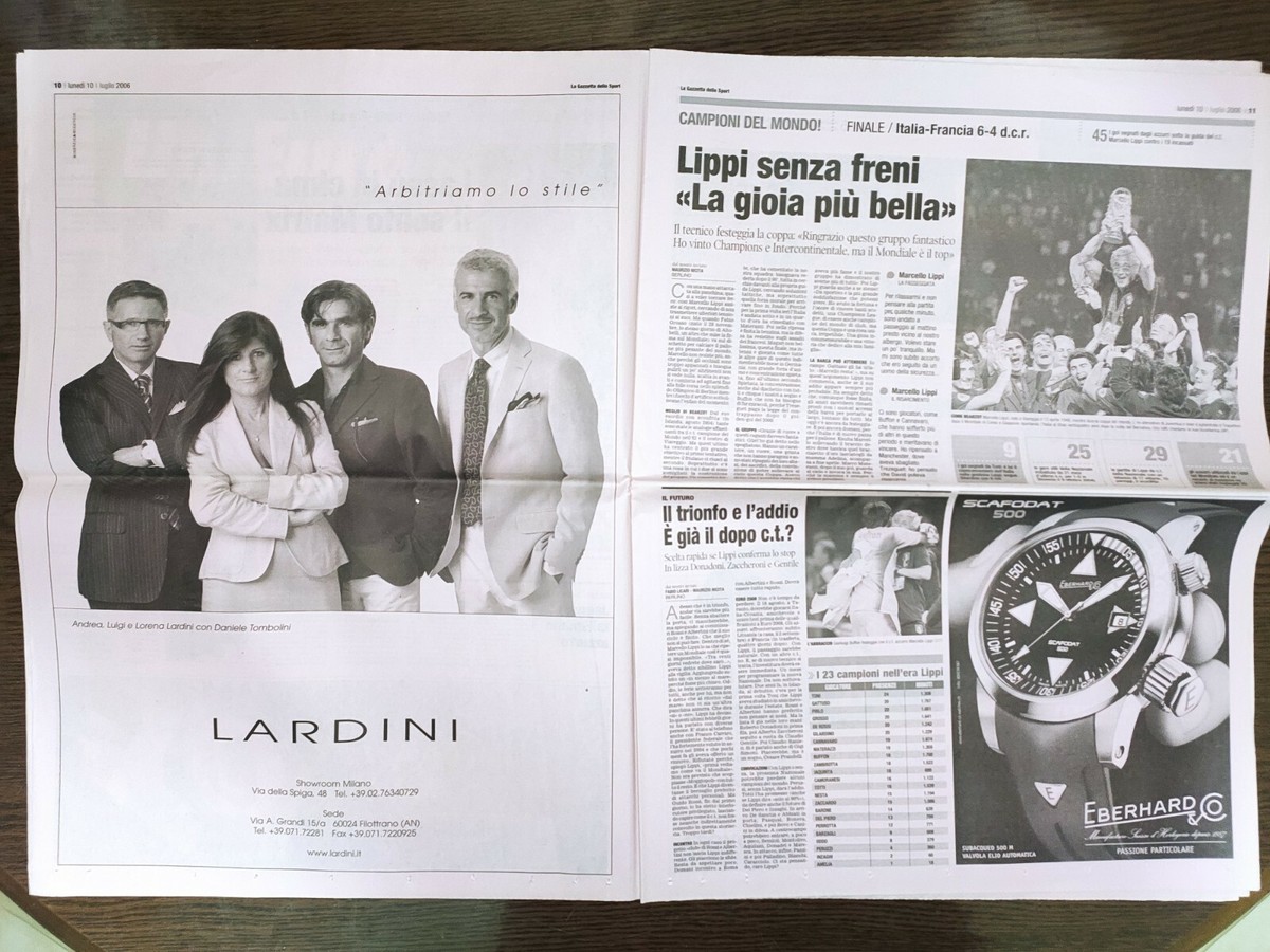 9 luglio 2006, il cielo è Azzurro sopra Berlino: l'Italia è Campione