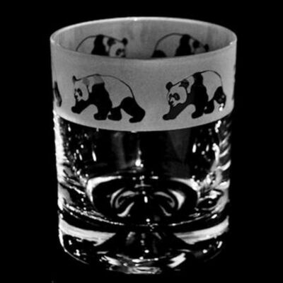 Animo Glas - SANDGESTRAHLTER FRIEZE WHISKY WHISKEY TUMBLER GLAS - Panda