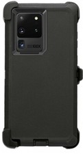 For Samsung Galaxy S20 S20 Ultra Black Heavy Duty Case Cover with Belt Clip