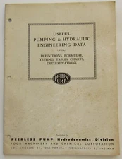 1961 Peerless Pump Pumping Hydraulic Engineering Data Manual Hydrodynamics Book