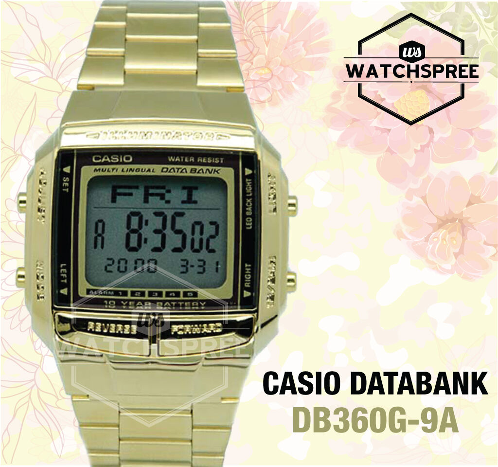 Casio Data Bank DB-360G-9A Wristwatch Gold for sale online | eBay