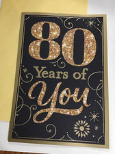 Happy Birthday 80th 80 Years Of You 5.5  x8  Large Hallmark Greeting Card