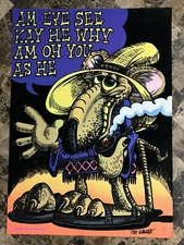 1974 MICKEY MOUSE BLACKLIGHT VELVET PRO ARTS PSYCHEDELIC MARIJUANA POSTER RARE!