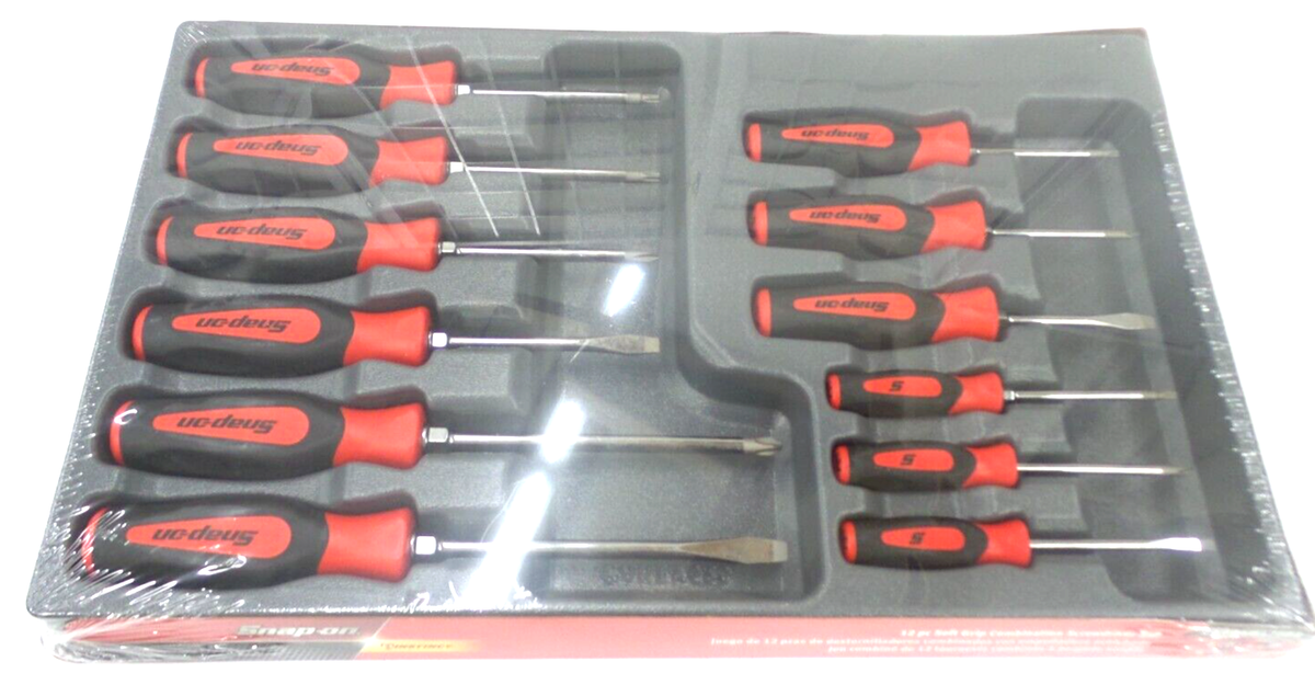Snap-on SGDXW120BR 12pc Soft Grip Combination Screwdriver Snap-on SGDXW120BR 12pc Soft Grip Combination Screwdriver