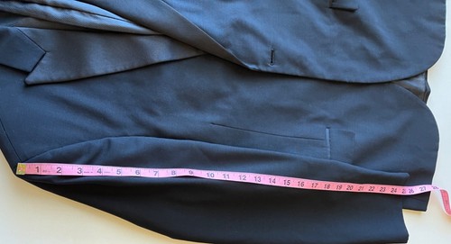 CALVIN KLEIN black blazer 100% wool satin lapel poly lining size 36R - Picture 6 of 15