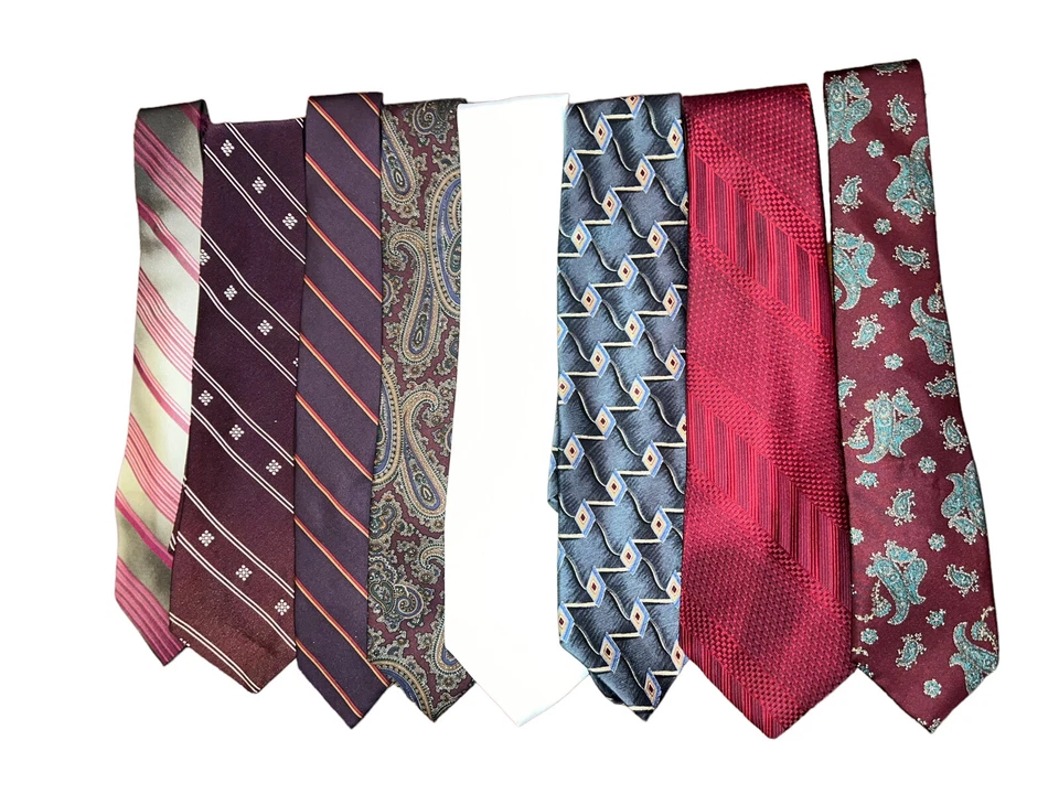 Corbatas vintage seda algodón lana poliéster años 70 Wembley lote de 24 accesorios Dior Oscar Foto 3 de 4