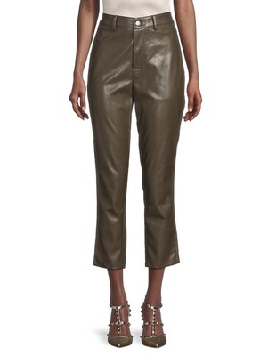BCBGeneration Women's Faux Leather Pant Straight Leg Size Medium