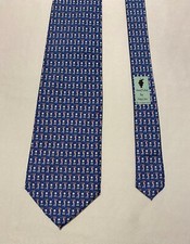 Vineyard Vines Golfers Monogram Slate Blue Men's Necktie 100 Silk Hand Made USA
