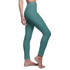 Teal - Women's Cut  Sew Casual Leggings AOP 