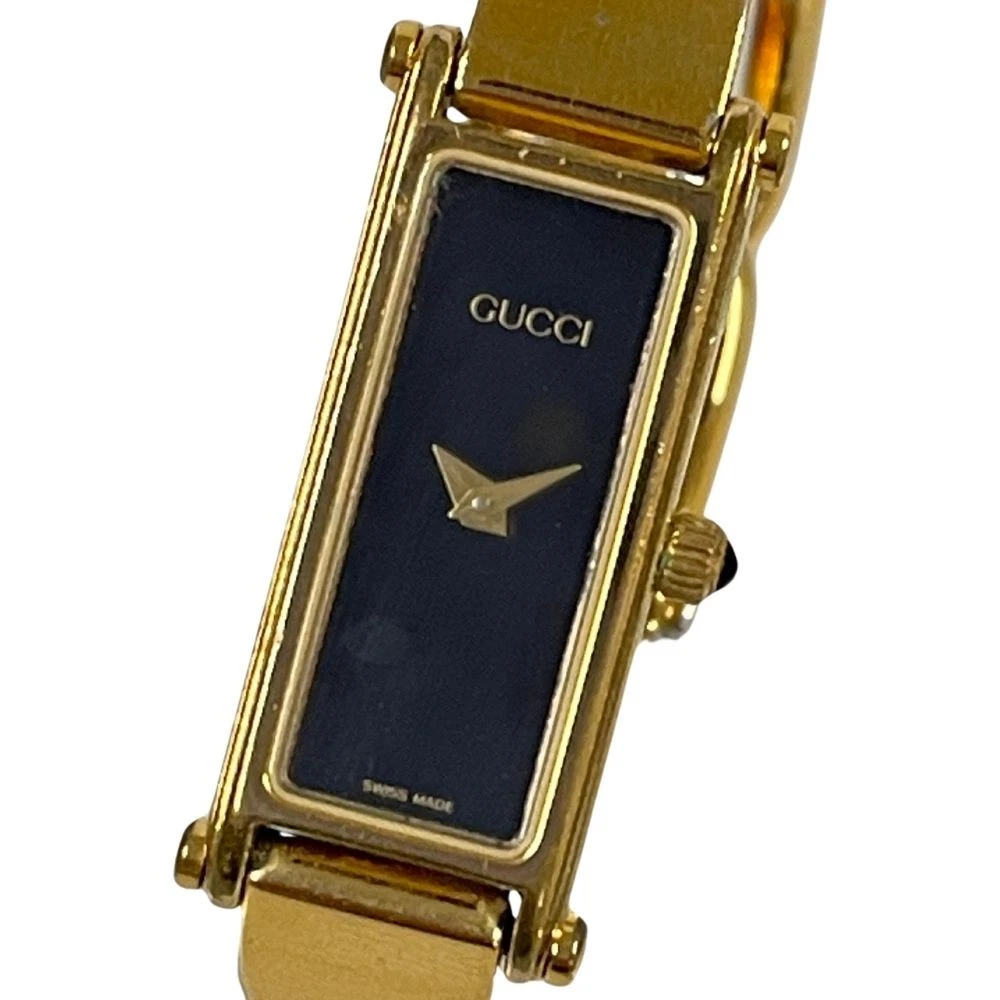 Montre Gucci 1500 bracelet carré cadran noir Qz / C75 occasion