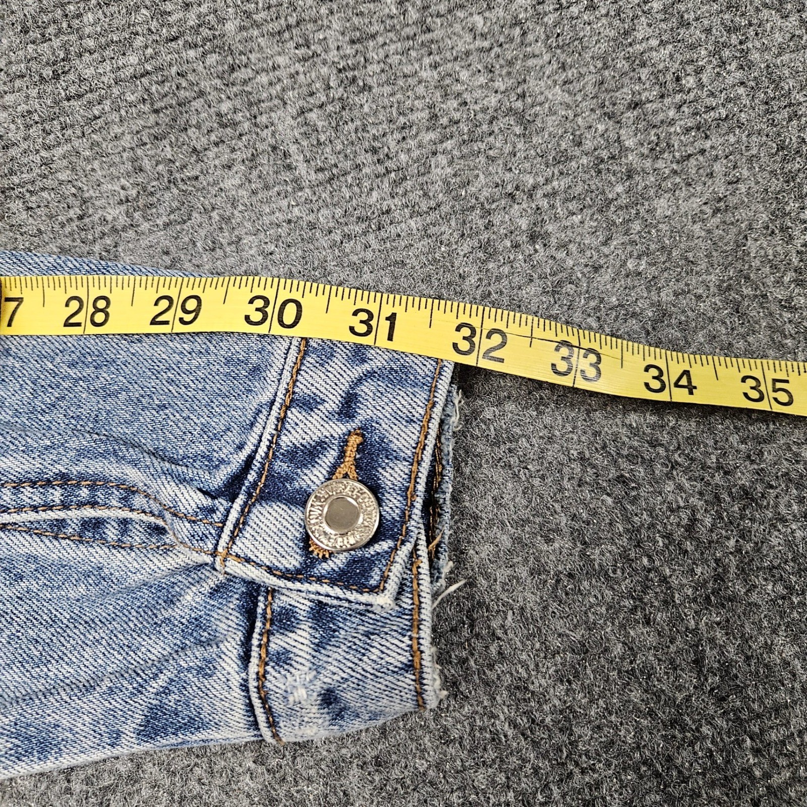 Patchwork Reworked Jean Jacket S Crop Distressed … - image 14