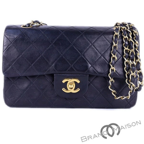 B Rank CHANEL Matelasse/W Flap/Chain Shoulder Bag/Lambskin/Black/CHANEL/Ladies f