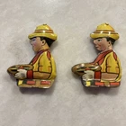 1940’s Marx Tin Litho Farm Tractor Character Replacement Piece Lot Of 2